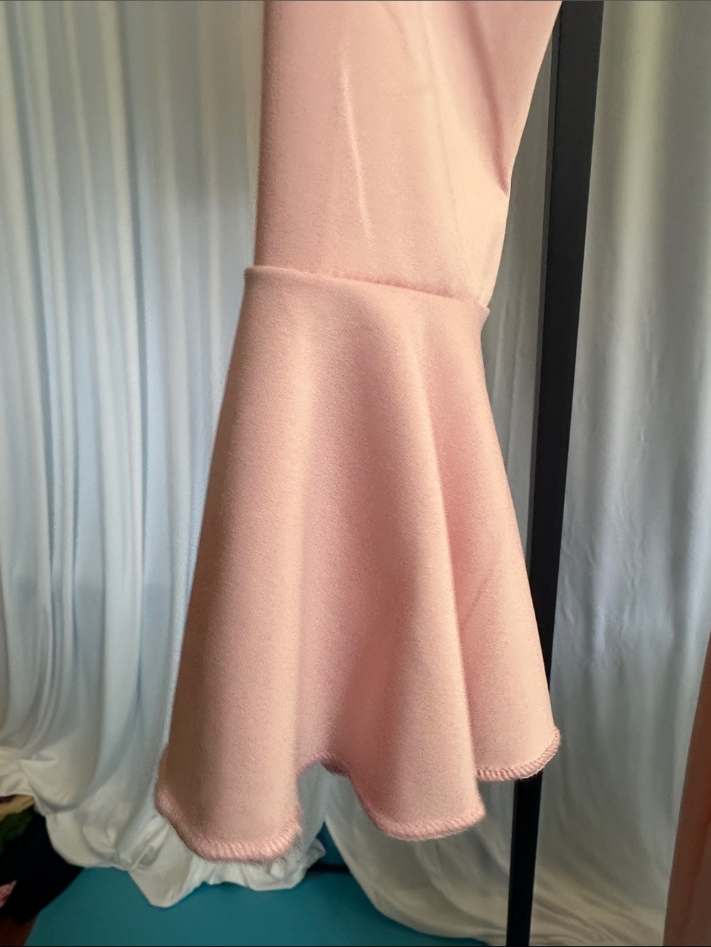 Sexy Body Contour Pink Long Sleeve Ruffle Button-Front Maxi Dress - Picture 3 of 5